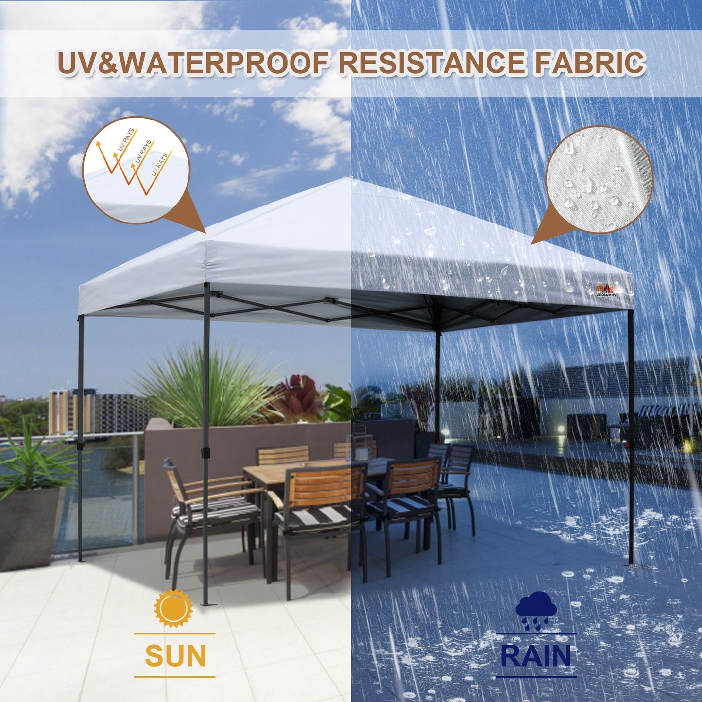 ABCCANOPY Tenda da sole pieghevole resistente e facile da montare, per esterni.