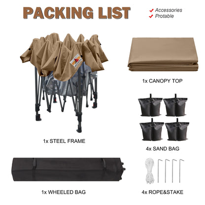 ABCCANOPY Tenda da sole pieghevole resistente e facile da montare, per esterni.