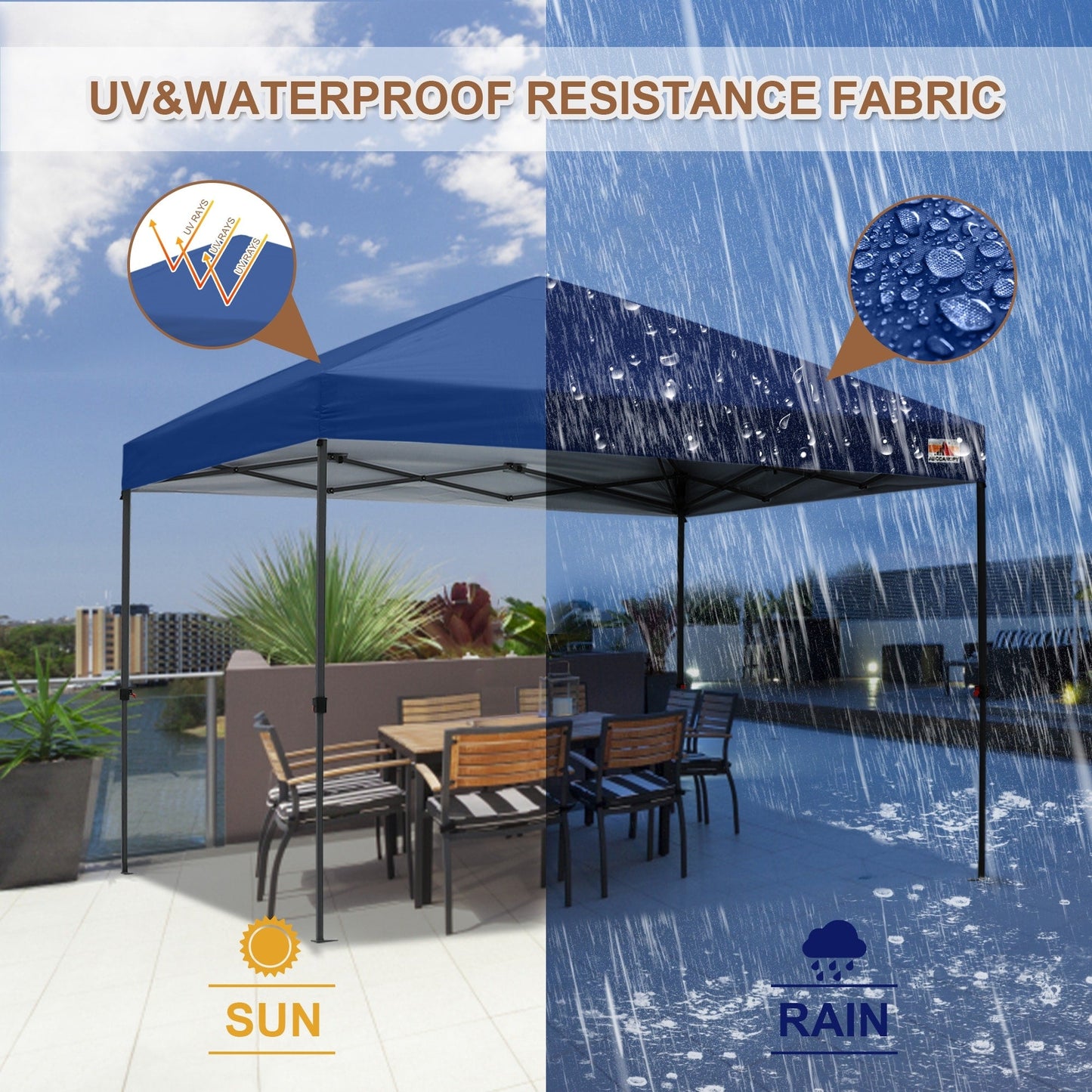 ABCCANOPY Tenda da sole pieghevole resistente e facile da montare, per esterni.