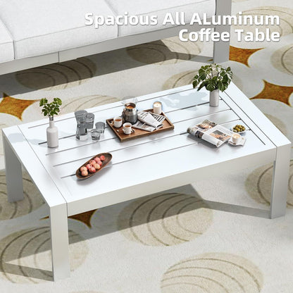 AECOJOY Set di Arredamento da Giardino in Alluminio da 7 Pezzi, Set da Salotto per Esterni