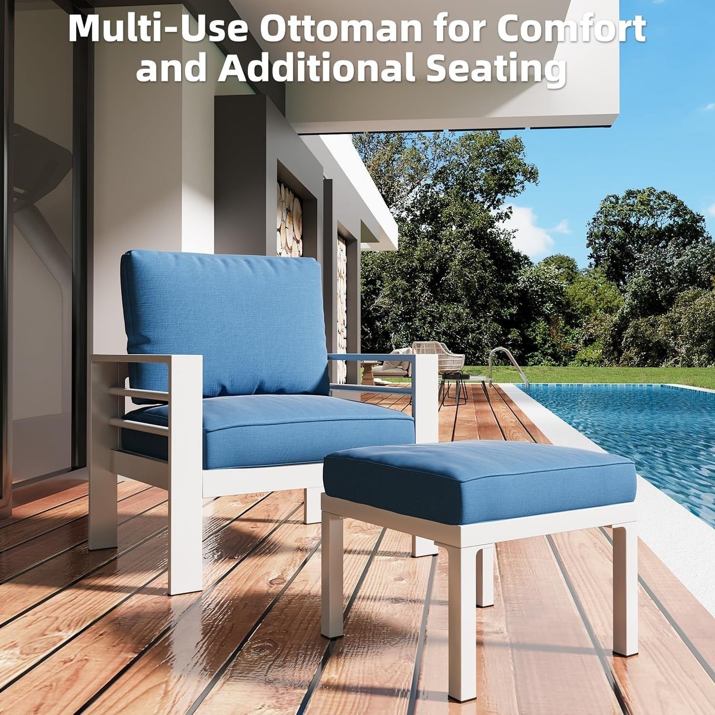 AECOJOY Set di Arredamento da Giardino in Alluminio da 7 Pezzi, Set da Salotto per Esterni