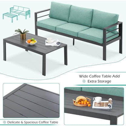 AECOJOY Set di Arredamento da Giardino in Alluminio da 7 Pezzi, Set da Salotto per Esterni