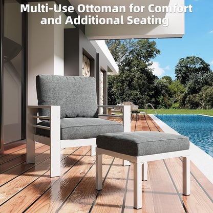 AECOJOY Set di Arredamento da Giardino in Alluminio da 7 Pezzi, Set da Salotto per Esterni