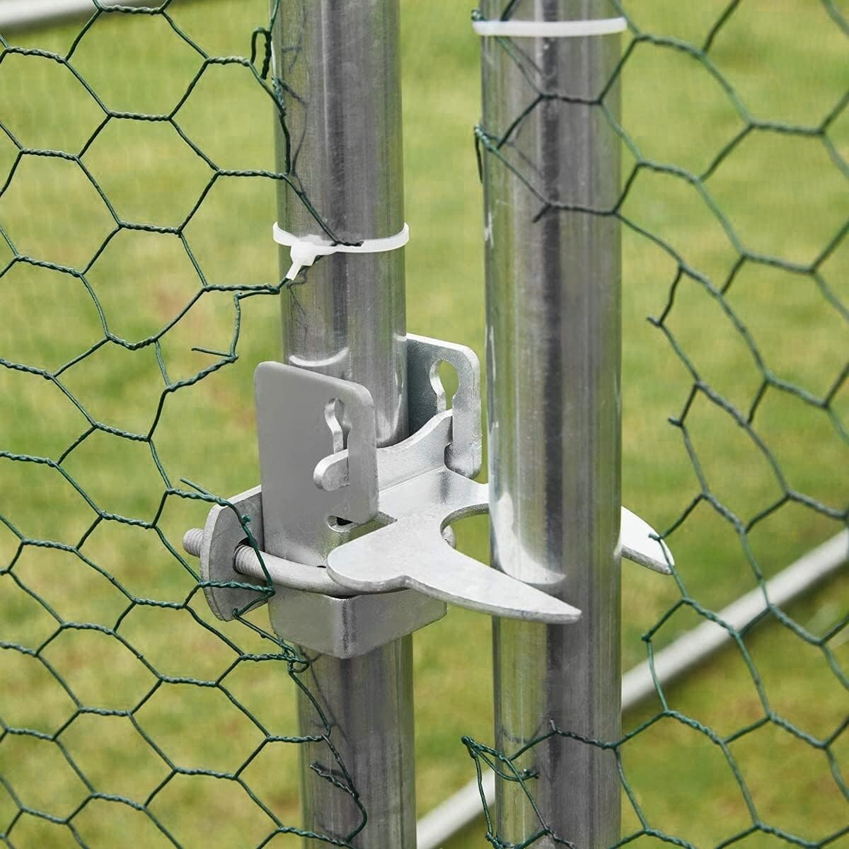 Gabbia per Polli in Metallo AECOJOY, Grande, con Recinto e Ingresso a Piedi