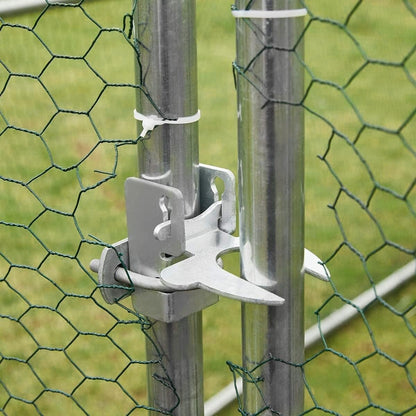 Gabbia per Polli in Metallo AECOJOY, Grande, con Recinto e Ingresso a Piedi