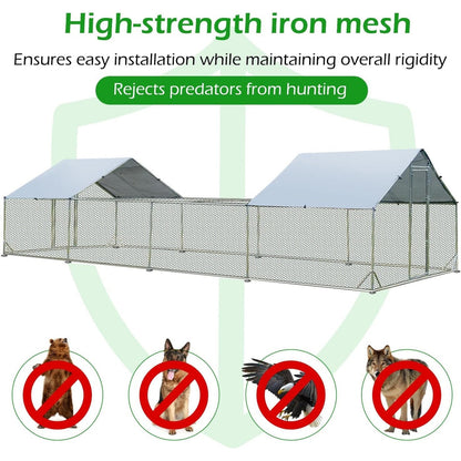 Gabbia per Polli in Metallo AECOJOY, Grande, con Recinto e Ingresso a Piedi