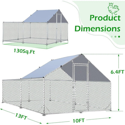 Gabbia per Polli in Metallo AECOJOY, Grande, con Recinto e Ingresso a Piedi
