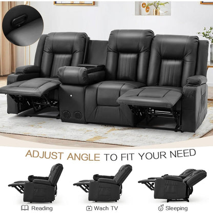 Divano Reclinabile AECOJOY, Manuale, per Camper, Divano Reclinabile in PU, con Console, per Home Theater