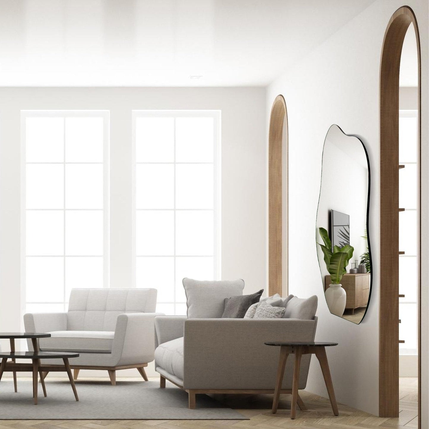 Specchio da parete asimmetrico e irregolare ALYA