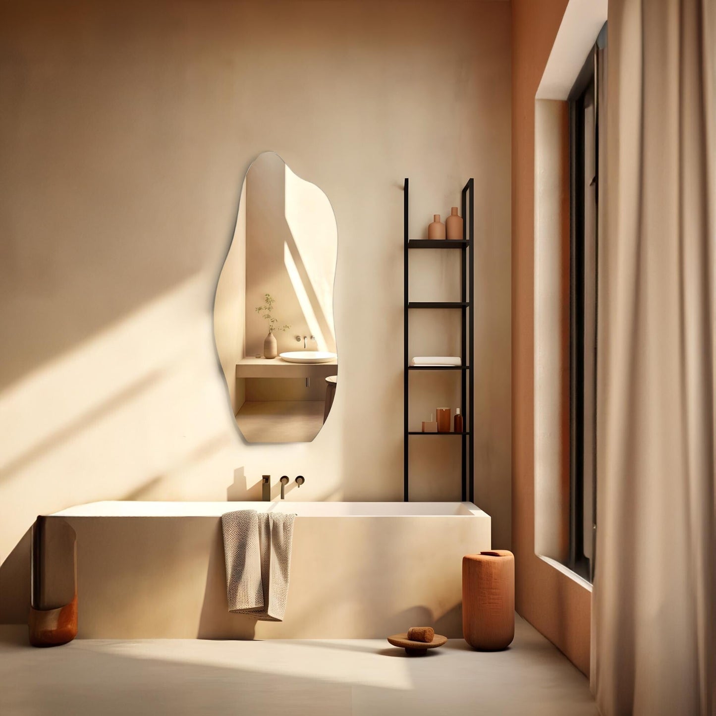 Specchio da parete asimmetrico e irregolare ALYA