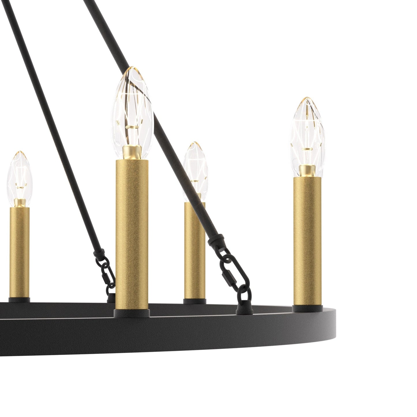 Lampadario a ruota di carro da 12 luci in stile farmhouse Acroma da 40 pollici con certificazione UL - 40'' diametro x 138'' altezza