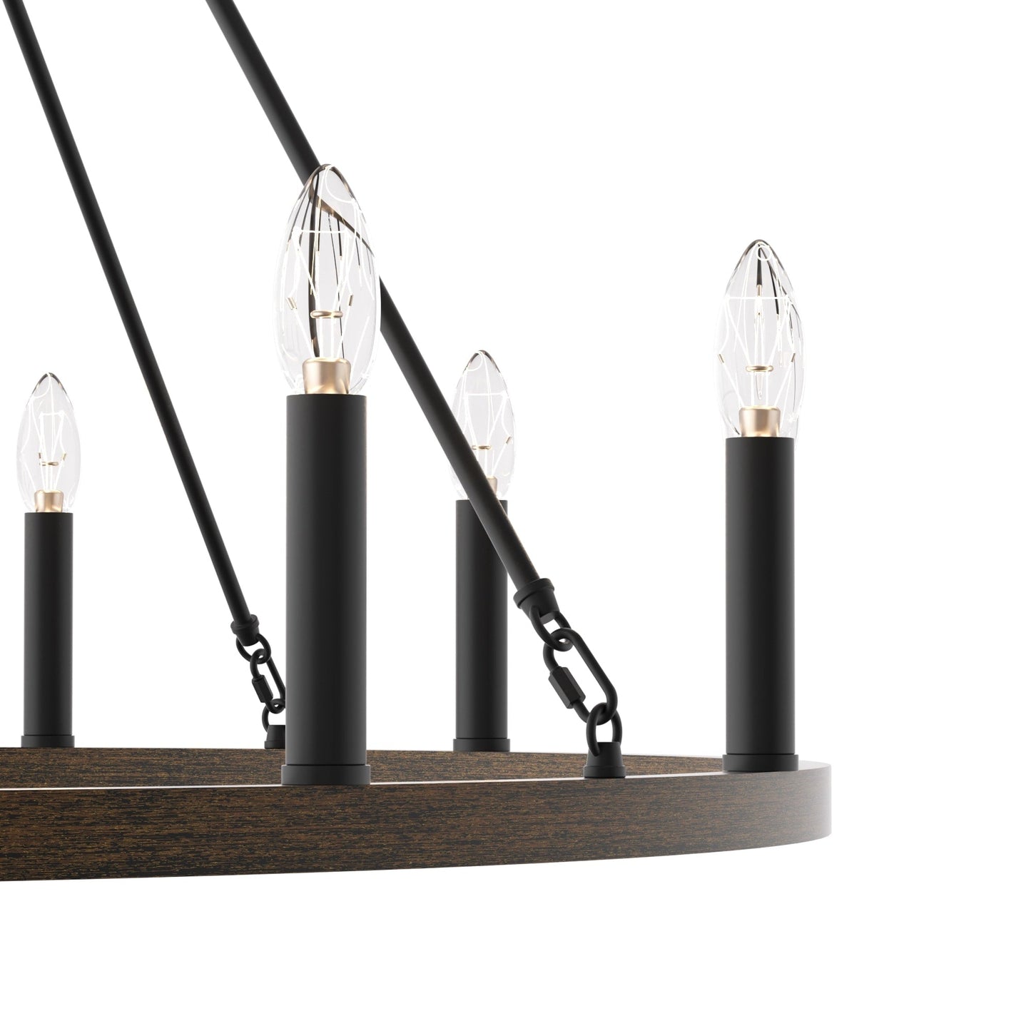 Lampadario a ruota di carro da 12 luci in stile farmhouse Acroma da 40 pollici con certificazione UL - 40'' diametro x 138'' altezza