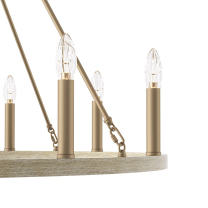 Lampadario a ruota di carro da 12 luci in stile farmhouse Acroma da 40 pollici con certificazione UL - 40'' diametro x 138'' altezza