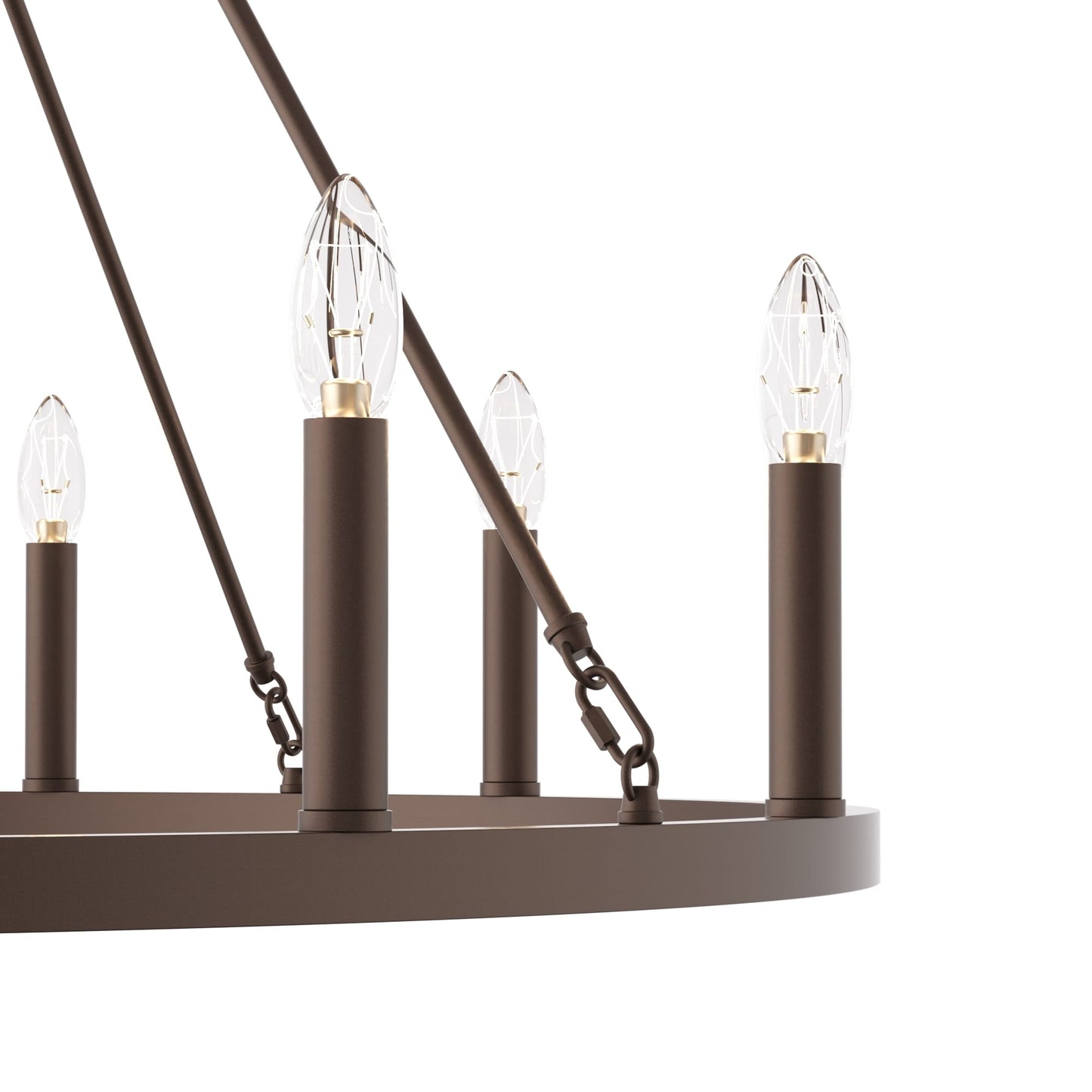 Lampadario a ruota di carro da 12 luci in stile farmhouse Acroma da 40 pollici con certificazione UL - 40'' diametro x 138'' altezza