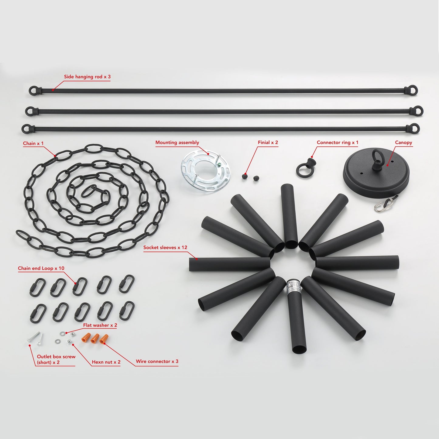 Lampadario a ruota di carro da 12 luci in stile farmhouse Acroma da 40 pollici con certificazione UL - 40'' diametro x 138'' altezza