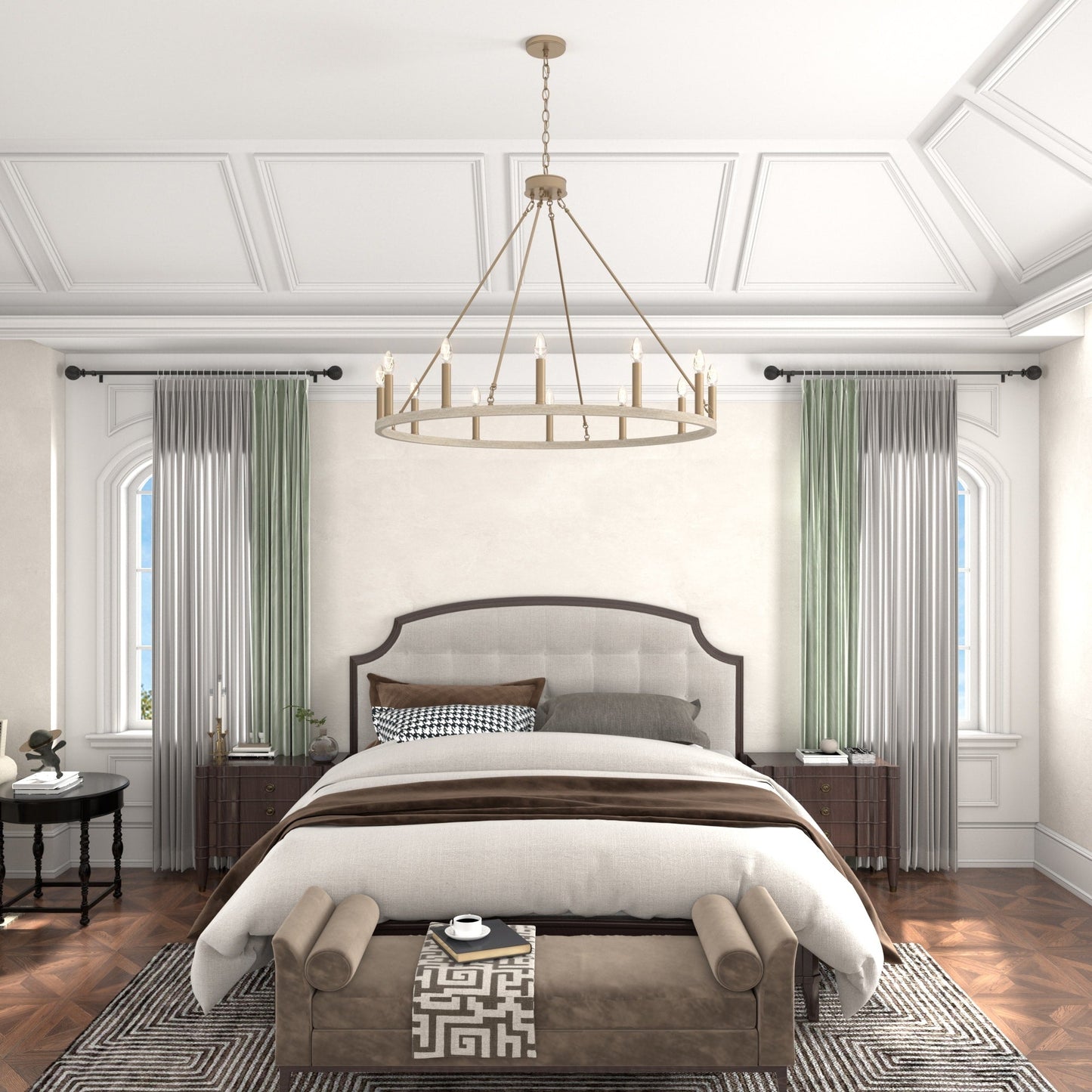 Lampadario a ruota di carro da 12 luci in stile farmhouse Acroma da 40 pollici con certificazione UL - 40'' diametro x 138'' altezza