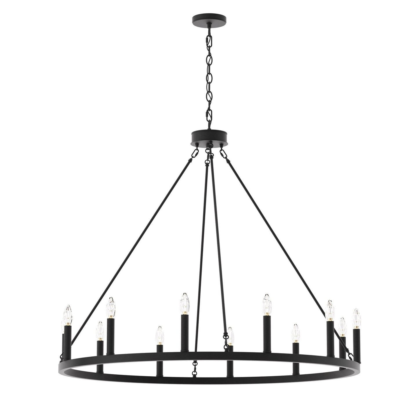 Lampadario a ruota di carro da 12 luci in stile farmhouse Acroma da 40 pollici con certificazione UL - 40'' diametro x 138'' altezza