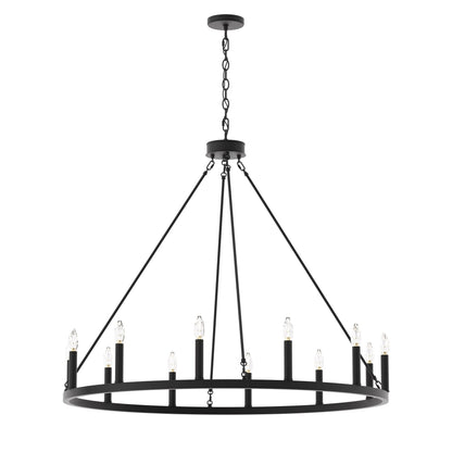 Lampadario a ruota di carro da 12 luci in stile farmhouse Acroma da 40 pollici con certificazione UL - 40'' diametro x 138'' altezza