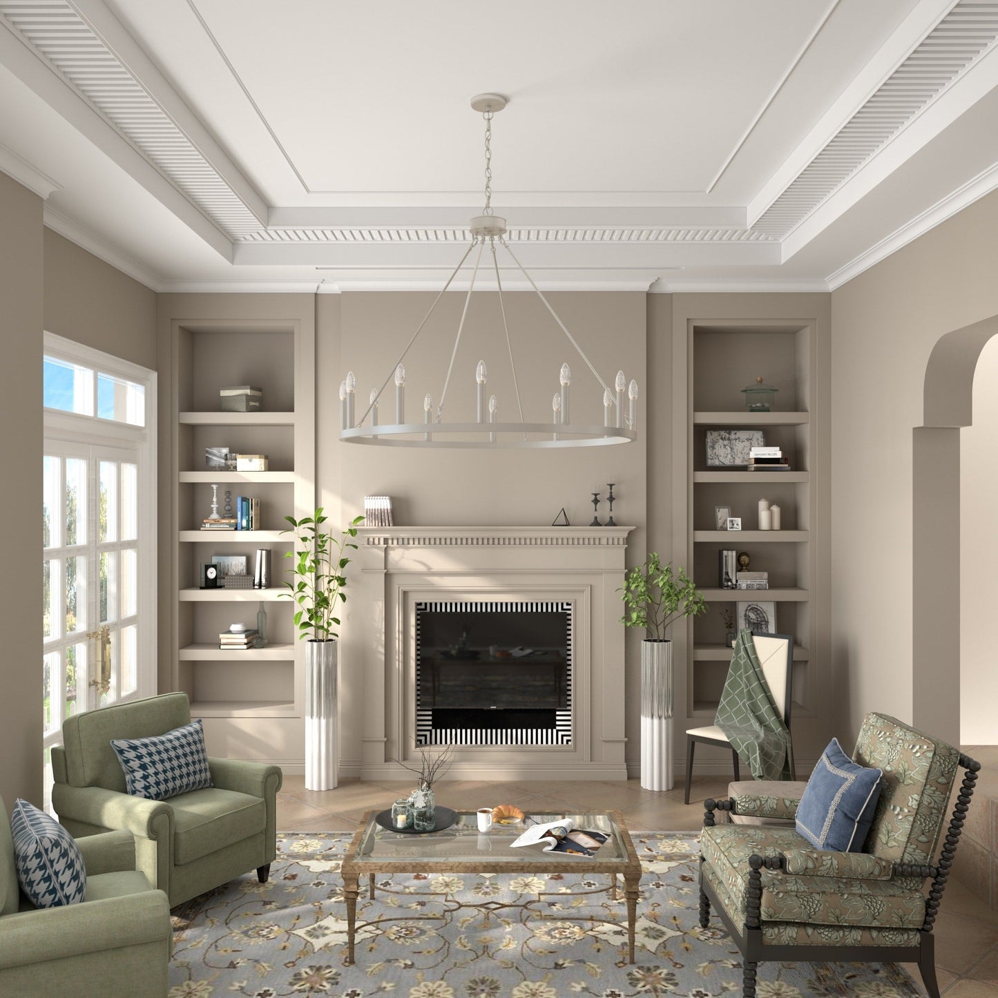 Lampadario a ruota di carro da 12 luci in stile farmhouse Acroma da 40 pollici con certificazione UL - 40'' diametro x 138'' altezza