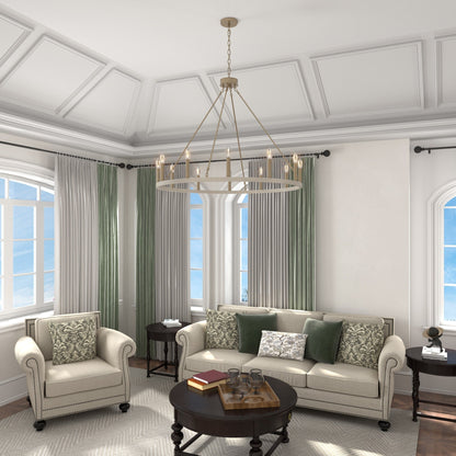 Lampadario a ruota di carro da 12 luci in stile farmhouse Acroma da 40 pollici con certificazione UL - 40'' diametro x 138'' altezza