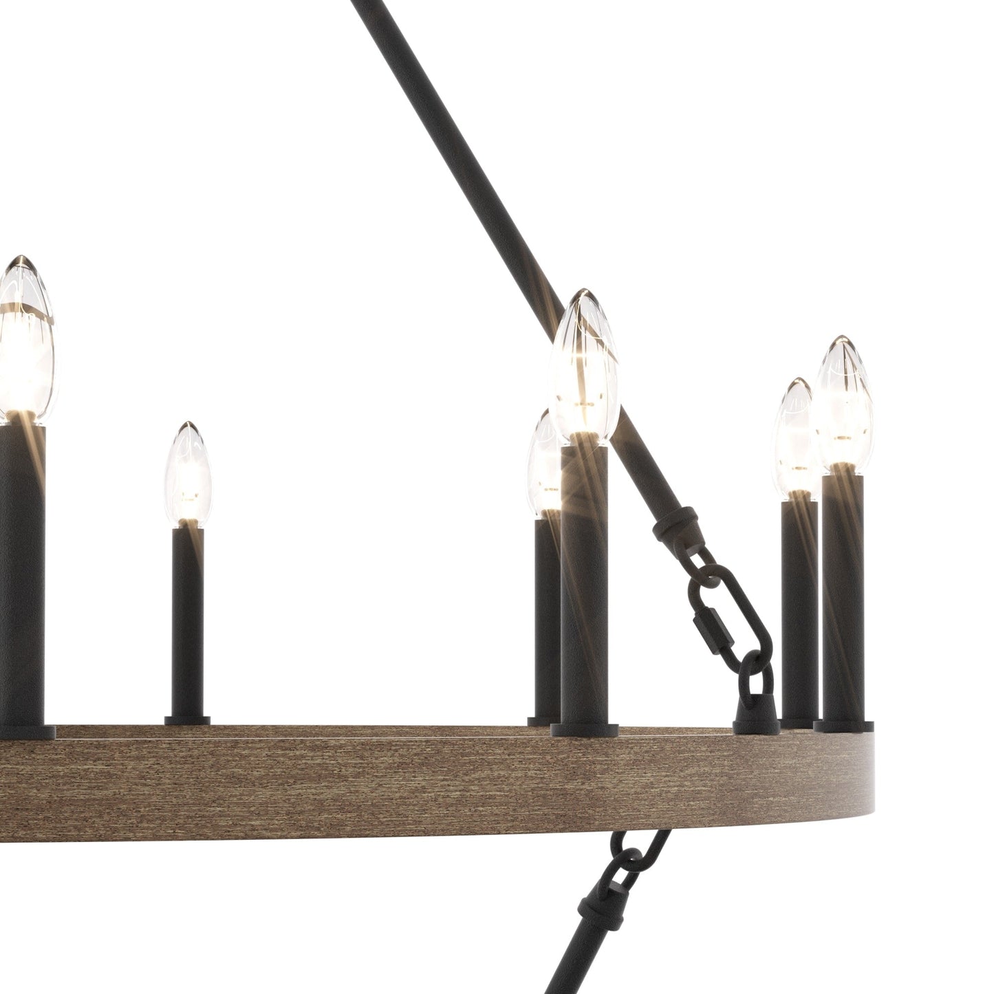 Lampadario Acroma a ruota di carro rotonda da 40 pollici, stile moderno da fattoria, a 20 luci, con certificazione UL.