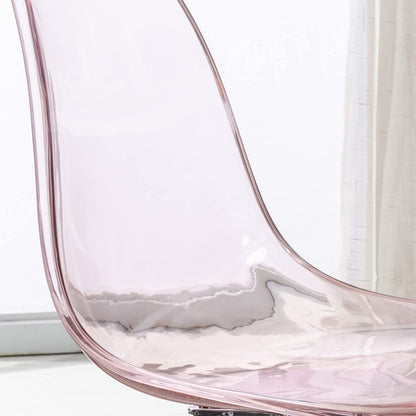 Sedia da ufficio girevole in acrilico, regolabile in altezza, senza braccioli, con ruote, per uso domestico.