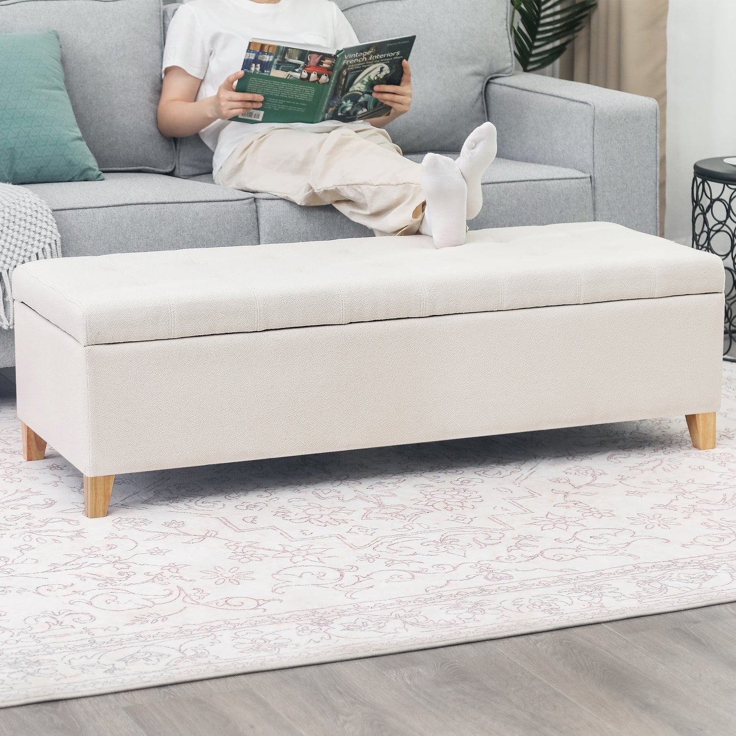 Panca con contenitore Adeco 50 in similpelle