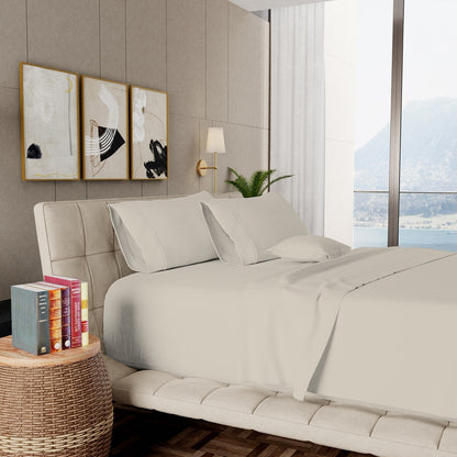 Set di lenzuola in cotone egiziano ultra morbido e setoso Aireolux, 1000 fili.