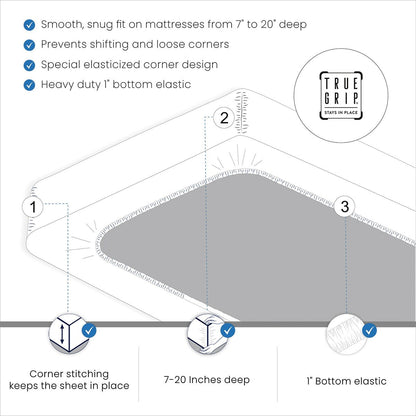 Set di lenzuola in cotone egiziano ultra morbido e setoso Aireolux, 1000 fili.
