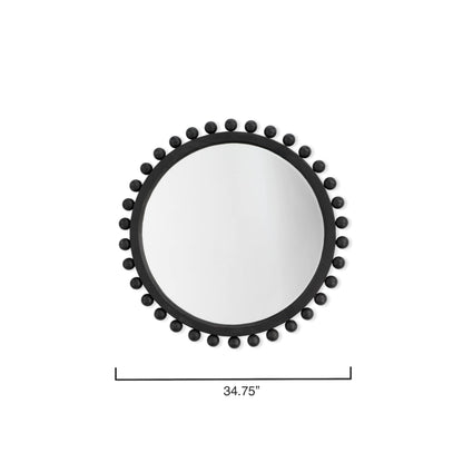 Specchio rotondo in legno Orion di Alden Décor, finitura naturale