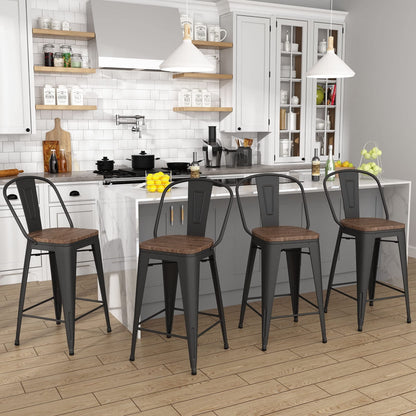 Andeworld sgabelli da bar in stile farmhouse, sgabelli da banco da 4 pezzi - Set di 4