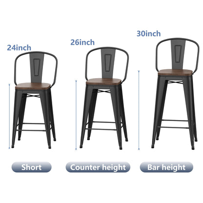 Andeworld sgabelli da bar in stile farmhouse, sgabelli da banco da 4 pezzi - Set di 4
