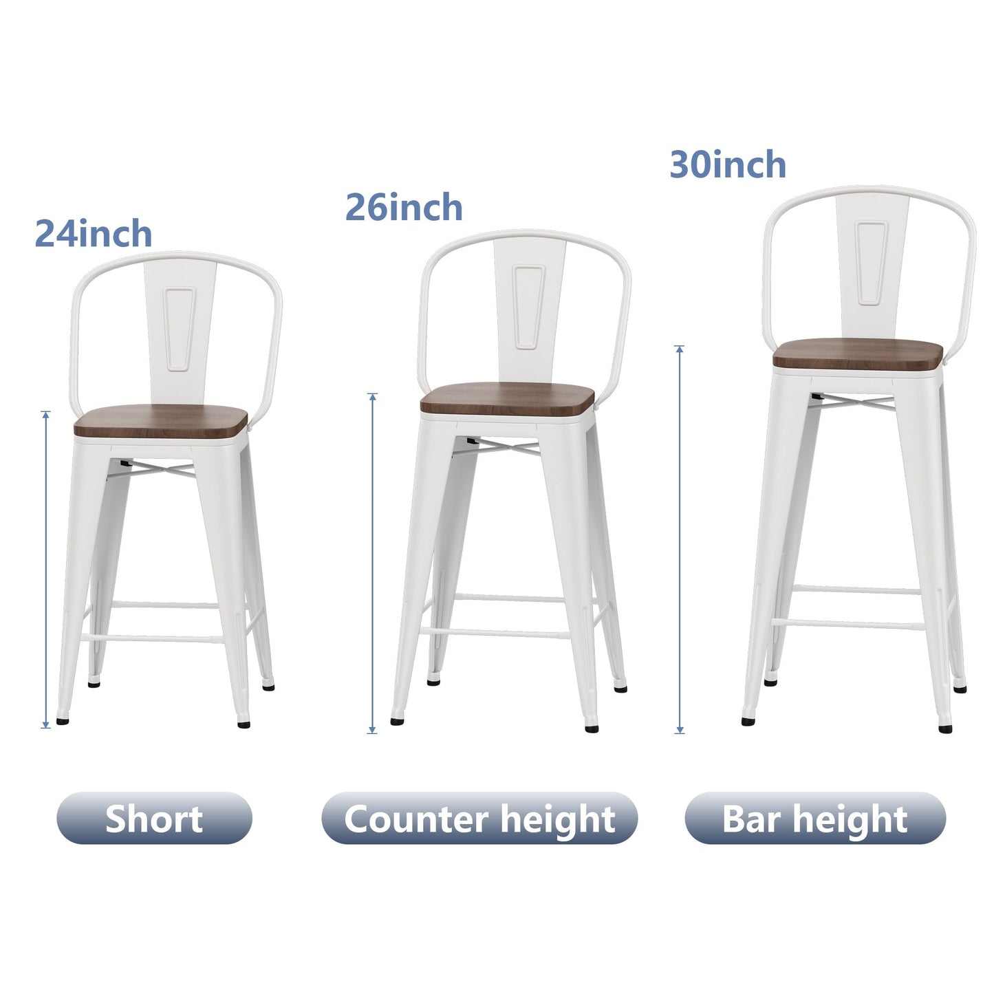 Andeworld sgabelli da bar in stile farmhouse, sgabelli da banco da 4 pezzi - Set di 4