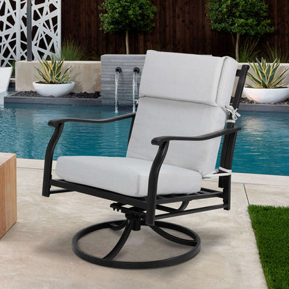 Aoodor Set di 4 cuscini per sedie da giardino con schienale alto, 117x53x10 cm (solo cuscini)