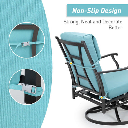 Aoodor Set di 4 cuscini per sedie da giardino con schienale alto, 117x53x10 cm (solo cuscini)