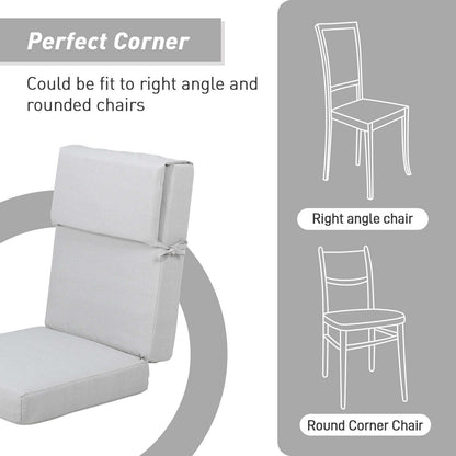 Aoodor Set di 4 cuscini per sedie da giardino con schienale alto, 117x53x10 cm (solo cuscini)