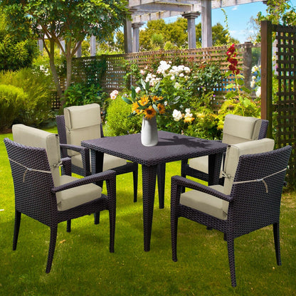 Aoodor Set di 4 cuscini per sedie da giardino con schienale alto, 117x53x10 cm (solo cuscini)