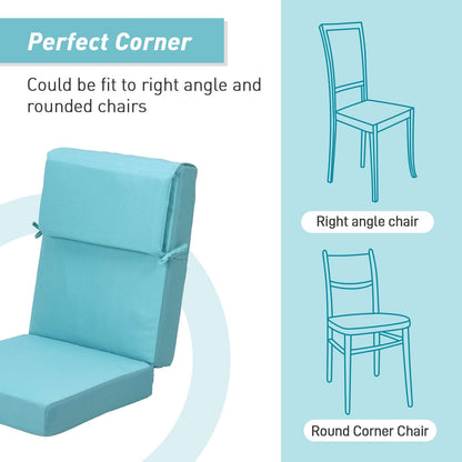 Aoodor Set di 4 cuscini per sedie da giardino con schienale alto, 117x53x10 cm (solo cuscini)