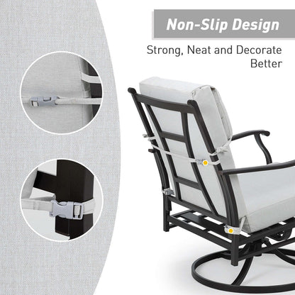 Aoodor Set di 4 cuscini per sedie da giardino con schienale alto, 117x53x10 cm (solo cuscini)