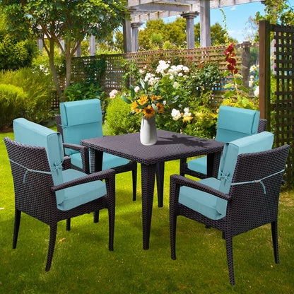 Aoodor Set di 4 cuscini per sedie da giardino con schienale alto, 117x53x10 cm (solo cuscini)