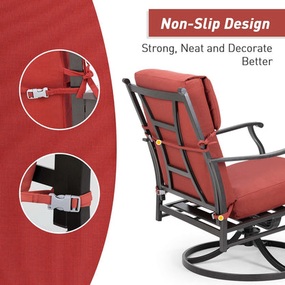 Aoodor Set di 4 cuscini per sedie da giardino con schienale alto, 117x53x10 cm (solo cuscini)