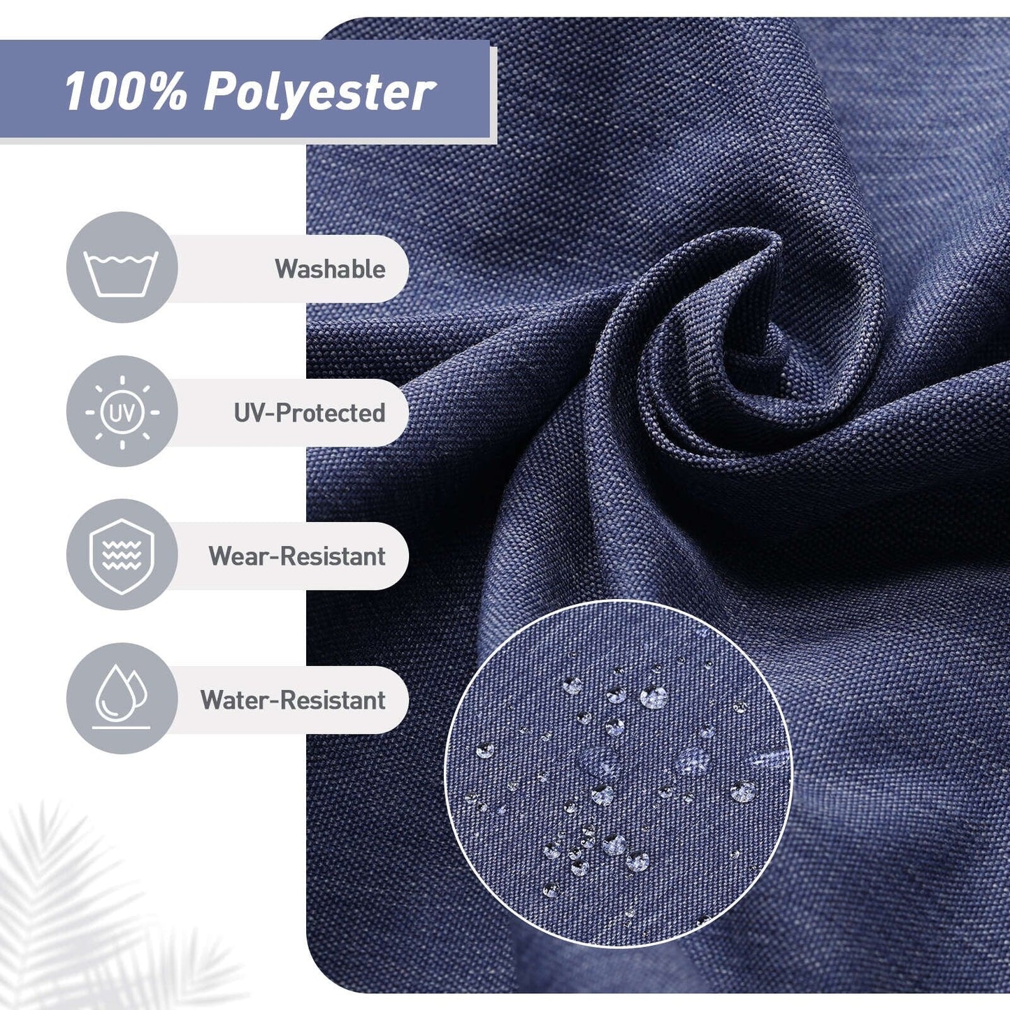 Aoodor Set di 4 cuscini per sedie da giardino con schienale alto, 117x53x10 cm (solo cuscini)