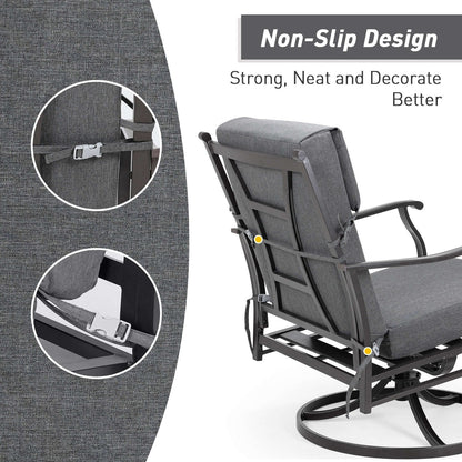 Aoodor Set di 4 cuscini per sedie da giardino con schienale alto, 117x53x10 cm (solo cuscini)