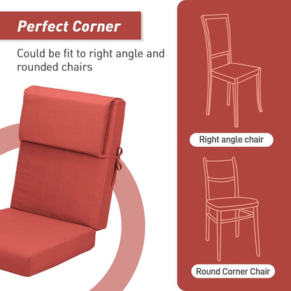 Aoodor Set di 4 cuscini per sedie da giardino con schienale alto, 117x53x10 cm (solo cuscini)