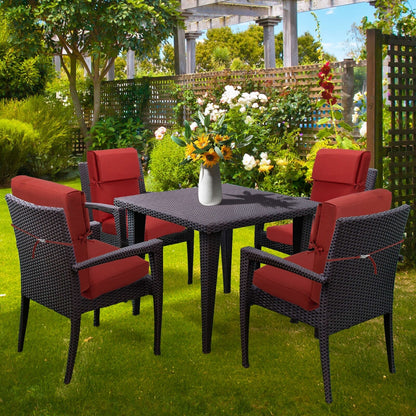 Aoodor Set di 4 cuscini per sedie da giardino con schienale alto, 117x53x10 cm (solo cuscini)
