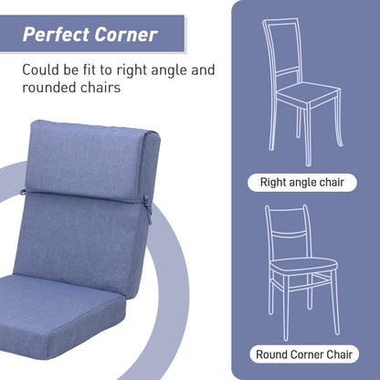 Aoodor Set di 4 cuscini per sedie da giardino con schienale alto, 117x53x10 cm (solo cuscini)