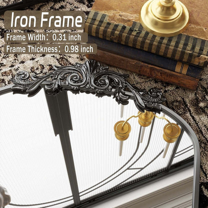 Specchio a figura intera ad arco con motivo floreale barocco