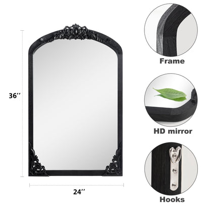 Specchio da terra a figura intera con arco e intaglio in legno massello