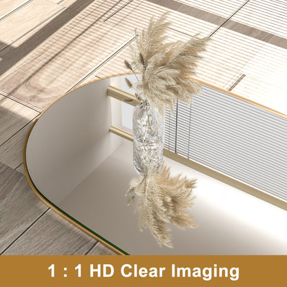 Specchio a figura intera da terra in legno con arco, specchio da parete