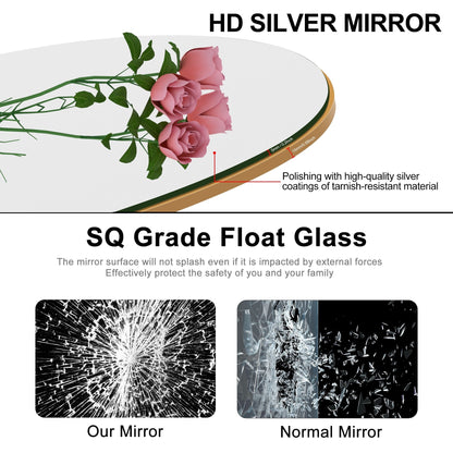 Specchio a figura intera da terra in legno con arco, specchio da parete